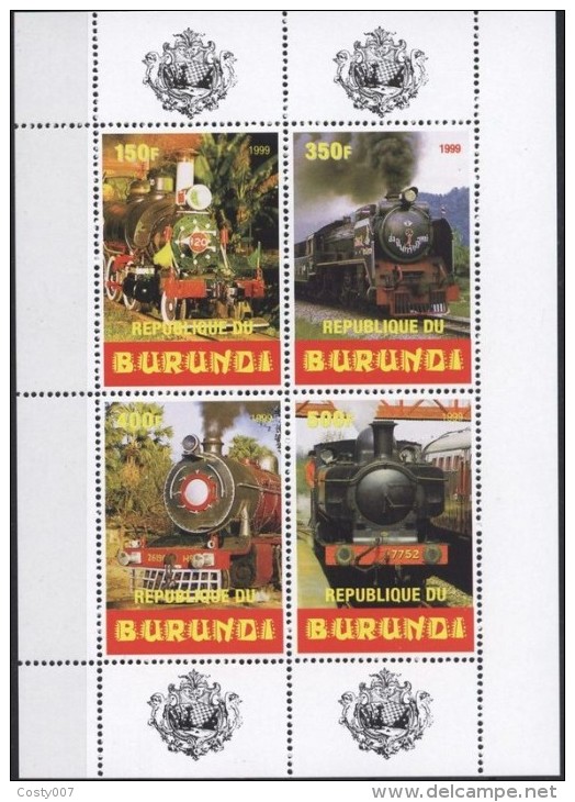 Burundi 1999 Train, Locomotives, Perf. Block, MNH S.002 - Neufs