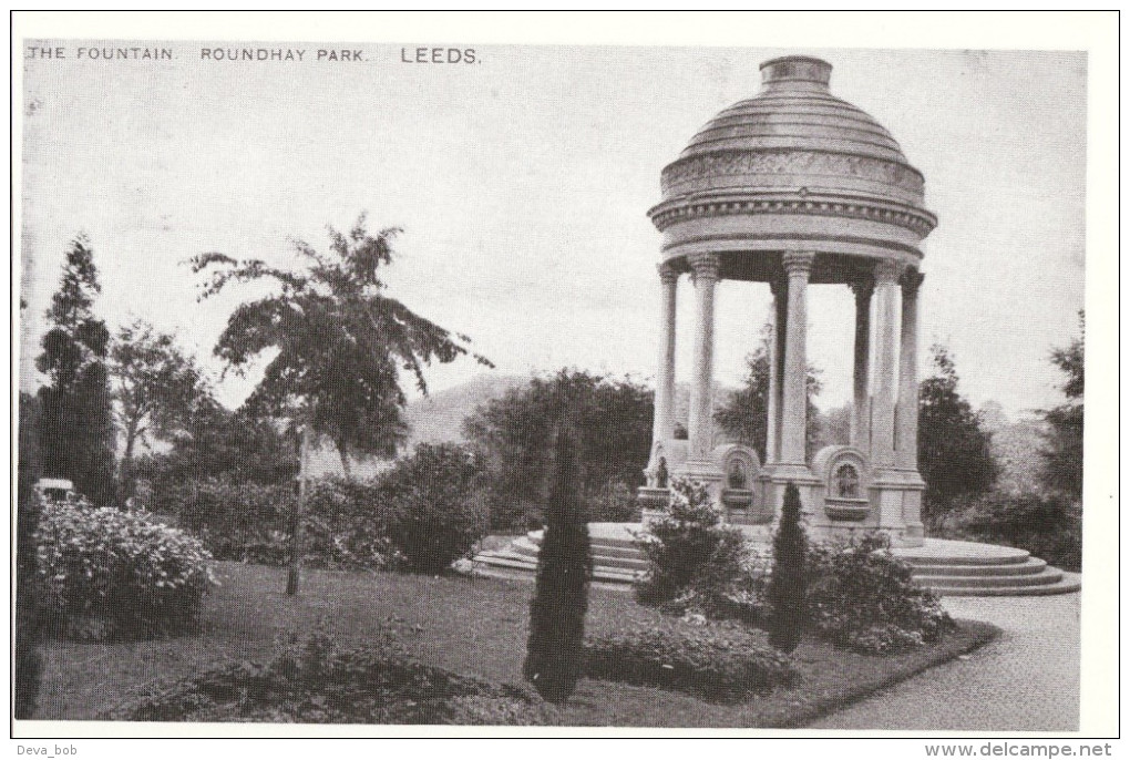 Postcard Leeds The Fountain Roundhay Park 1914 Yorkshire Folly Repro - Leeds