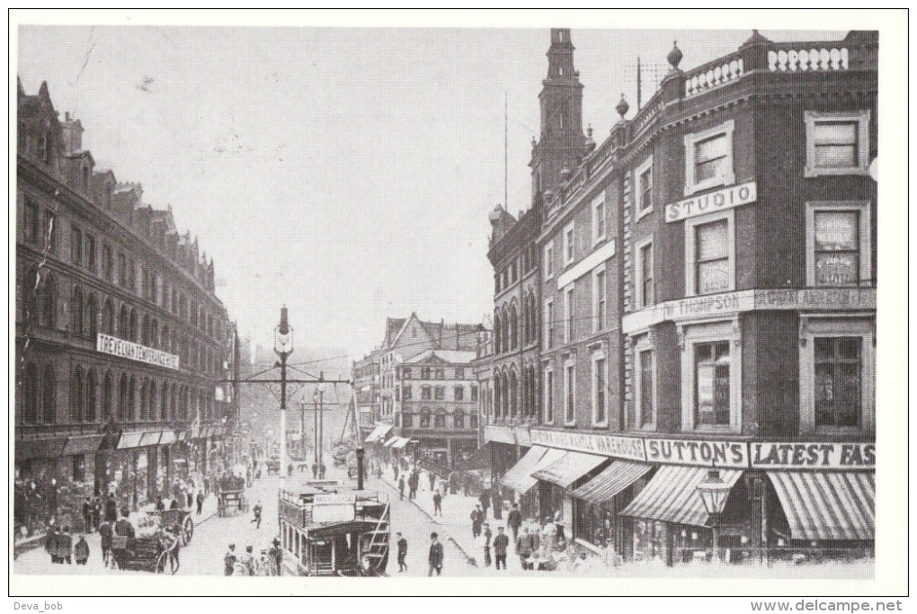 Postcard Leeds Boar Lane 1903 Edwardian Yorkshire Trevelyn Temperance Hall Repro - Leeds