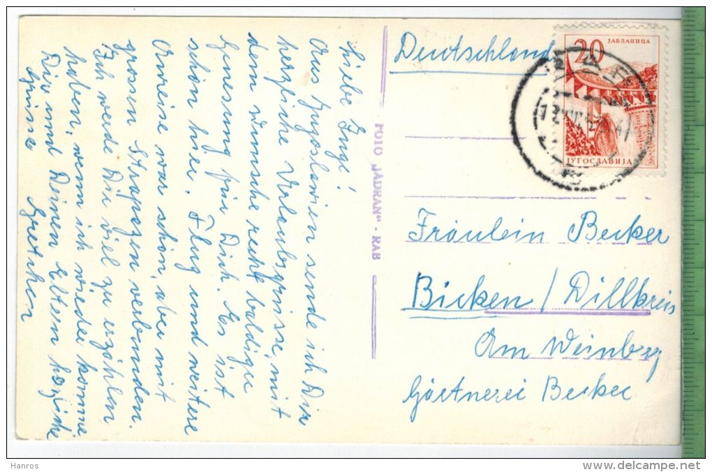 Ort In Jugoslawien -1953  - Verlag: -------, POSTKARTE Mit Frankatur, Mit Stempel ,   Erhaltung: I-II, - Jugoslawien