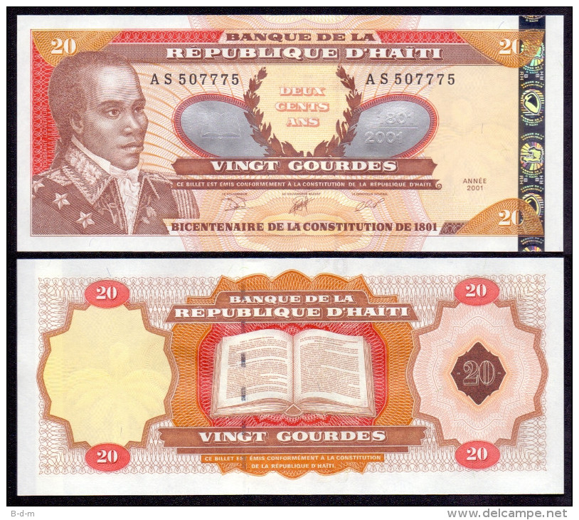 HAITI 20 GOURDES 2001 PICK 271A AS SC UNC - Haiti