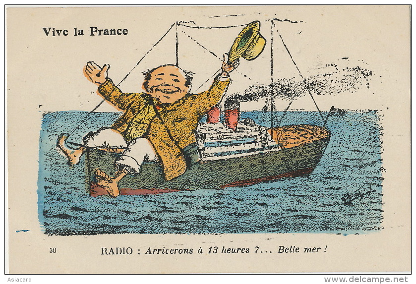 Humour Chagny 9 Rue Valentin Alger Radio Vive La France  Transport Algerie France Bateau - Altri & Non Classificati