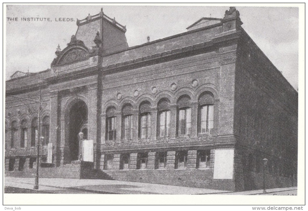 Postcard Leeds Mechanics Institute Cookridge St 1914 Yorkshire Cuthbert Brodrick Repro - Leeds