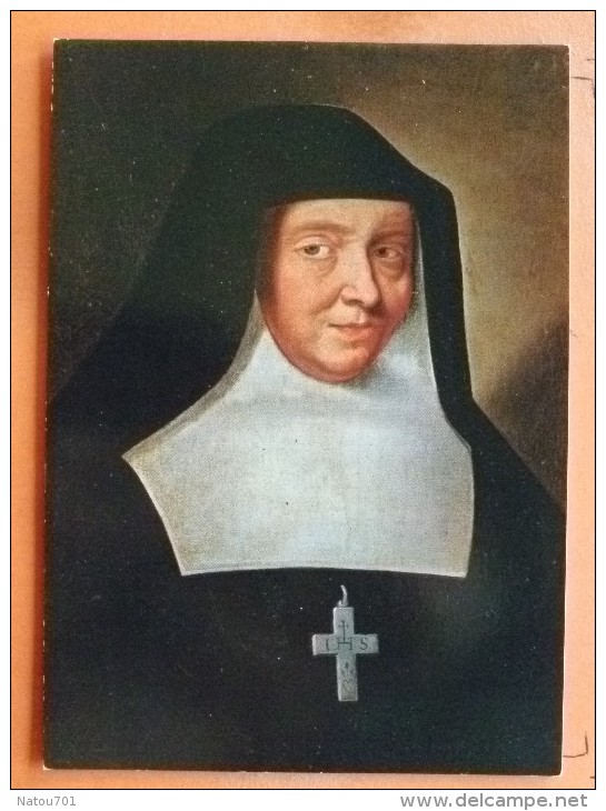 V09-74-V-sainte Jeanne Francoise De Chantal-portrait Peint En 1636-se Trouve A La Visitation De Turin-- - Autres & Non Classés