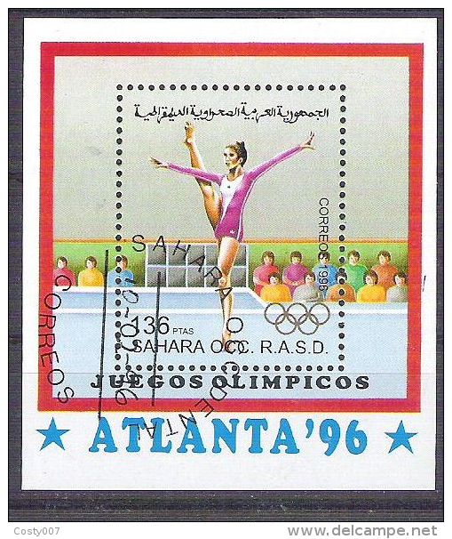 Sahara OCC R.A.S.D 1996 Sport, Olympics, Perf. Sheet, Used AB.018 - Etichette Di Fantasia