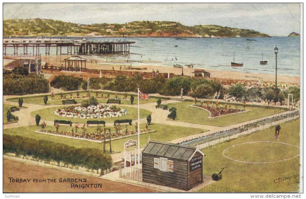 SALMON ART CARD - HOWARD - 4137 -  TORBAY FROM THE GARDENS, PAIGNTON - Paignton