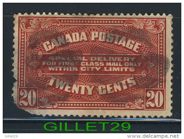 CANADA STAMPS - EXPRÈS - CARMINE 1922 SPECIAL DELIVERY FOR FIRST CLASS MAIL ONLY WITHIN CITY LIMITS 20 CENTS - - Exprès