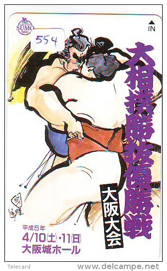 Télécarte  Japon  * SUMO (554)  LUTTE  LUTTEURS WORSTELEN * JUDO * Kampf Wrestling *  LUCHA * PHONECARD JAPAN * - Deportes