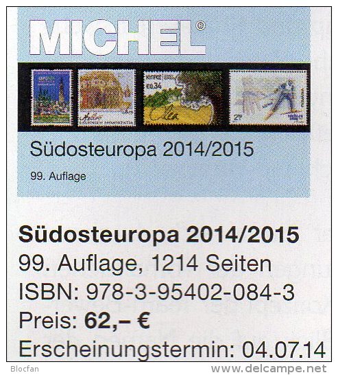 MICHEL Südost-Europa 2014/2015 Katalog Neu 62€ Band 4 Southeast-Europe Stamp Ägäis Kreta Kroatien SRB BG GR RO TR Cyprus - Otros & Sin Clasificación