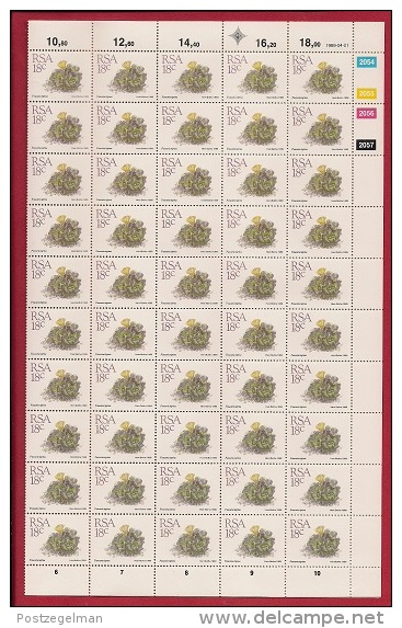 SOUTH AFRICA, 1989, Full Sheet Of  Unused 100 Stamps, Succulent 18 Cent Nr. 770, F2557 - Unused Stamps