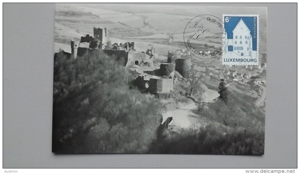 Luxemburg 1058 Yt 1008 Maximumkarte MK/MC, ESST, Burg Burscheid - Maximumkaarten