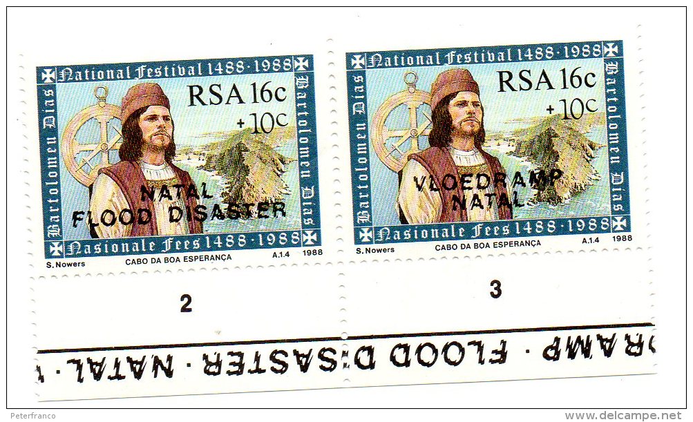 1988 Sud Africa - Natal Flood Disaster - Unused Stamps