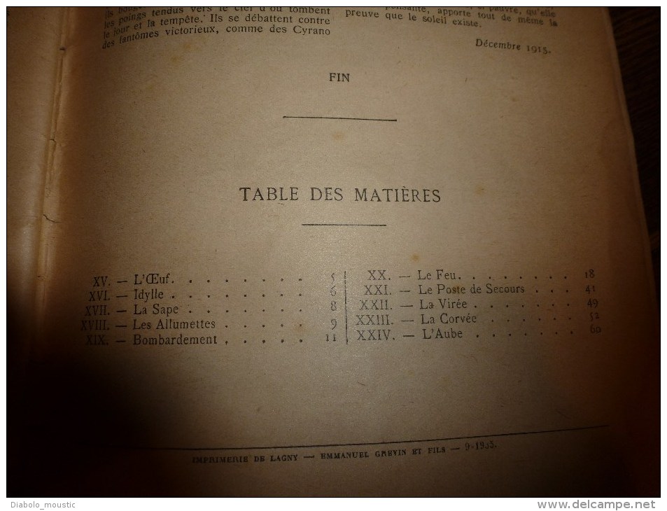 LE FEU  (Journal d'une Escouade ..pendant la guerre 1914-1918)  par Henri Barbusse tome II