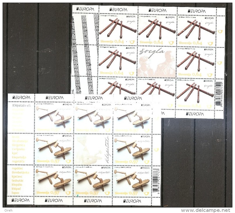 SLOVENIA 2014,EUROPA CEPT,MUSIC INSTRUMENTS,THE RATLE AND HALOZE FLUTE,,MNH - 2014