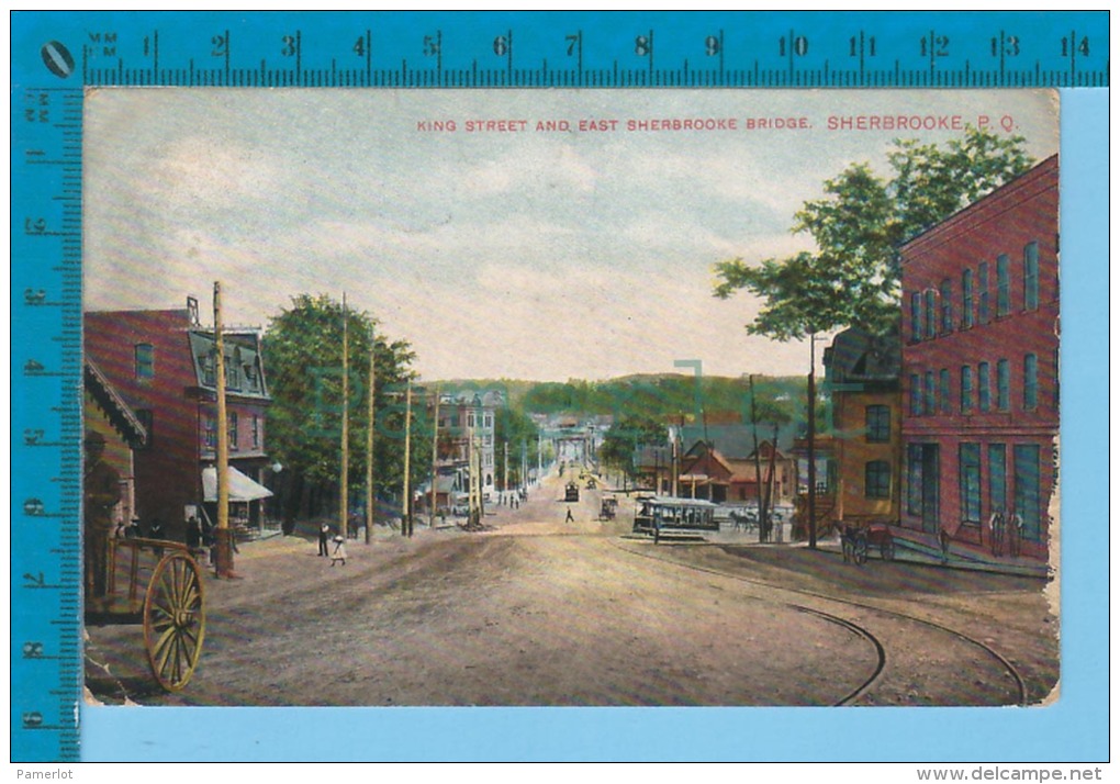 Sherbrooke Quebec ( Streetcar Tramway Sur La Rue King "COVER Bishop Crossing . 1908  )  2 SCAN - Sherbrooke