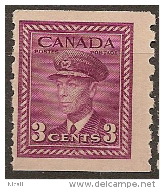 CANADA 1942 3c KGVI Coil SG 392 UNHM #BZ65 - Roulettes