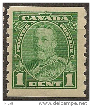 CANADA 1935 1c KGV Coil SG 352 UNHM #BZ57 - Roulettes