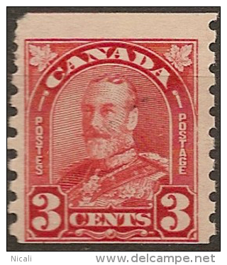 CANADA 1930 3c KGV Coil SG 309 UNHM #BZ53 - Coil Stamps