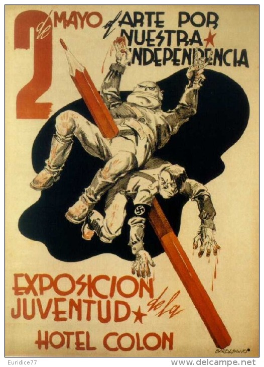 Cartel Affiche Poster Guerra Civil Española 20x13 Cm. Aprox. REPRODUCTION - Patrióticos