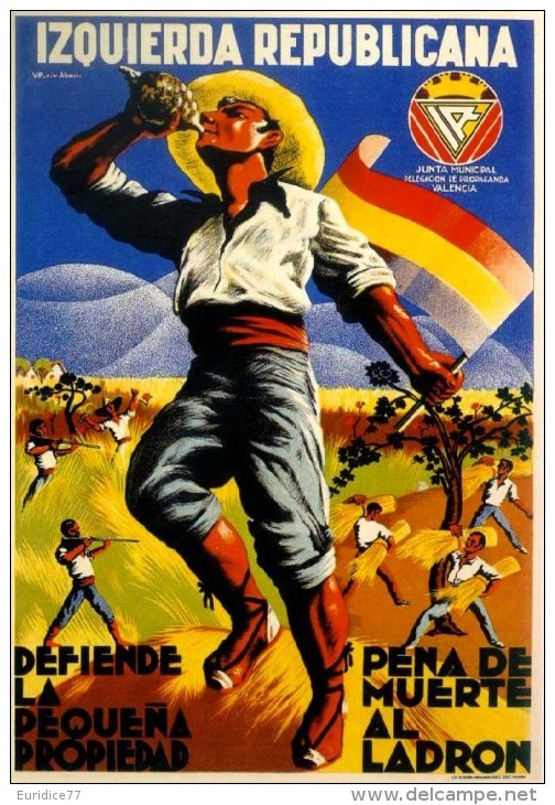 Cartel Affiche Poster Guerra Civil Española 20x13 Cm. Aprox. REPRODUCTION - Patriotiques