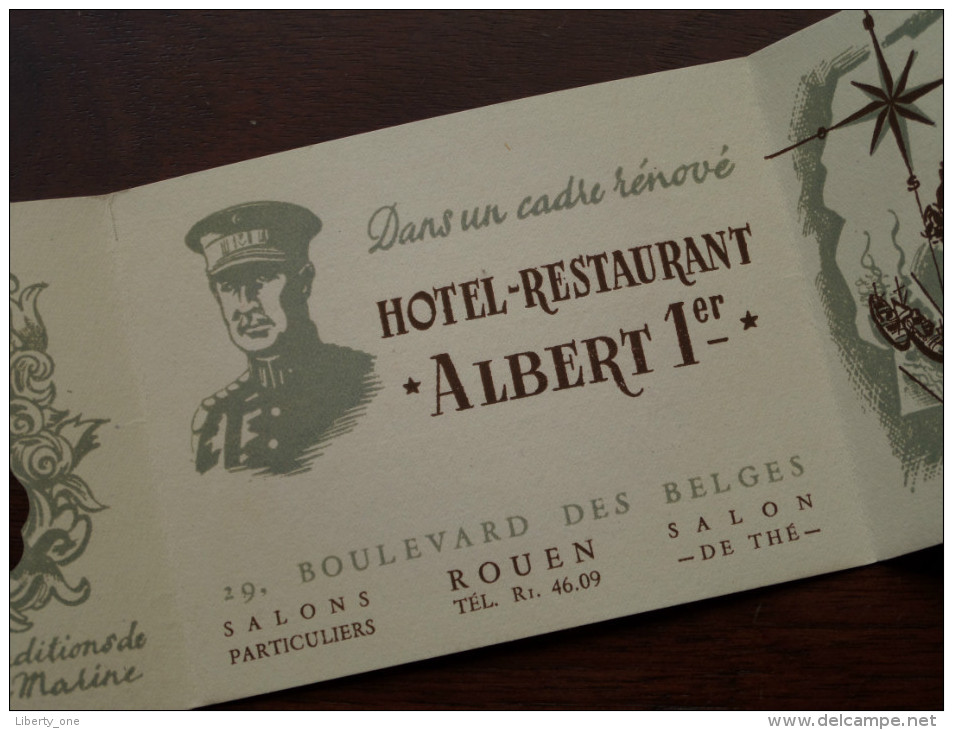 Hotel Restaurant ALBERT 1er ( LALONDE Fils ) ROUEN Blvd Des Belges 29 / Tél Ri 46.09 Anno ? ( Zie Foto´s Voor Detail ) ! - Cartes De Visite