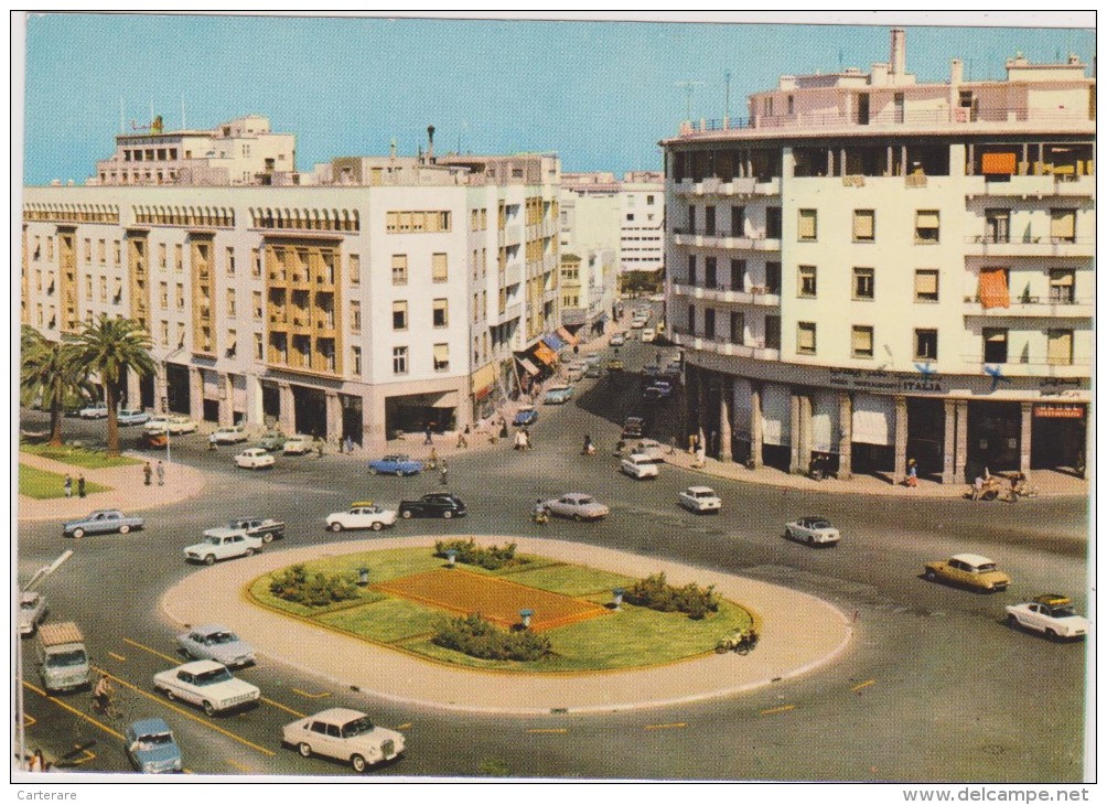 Afrique,africa,maghreb,MA ROC,MOROCCO,RABAT,il Y A 45 Ans,rond Point,place Mohammed 5,carte Animée,commerce - Rabat