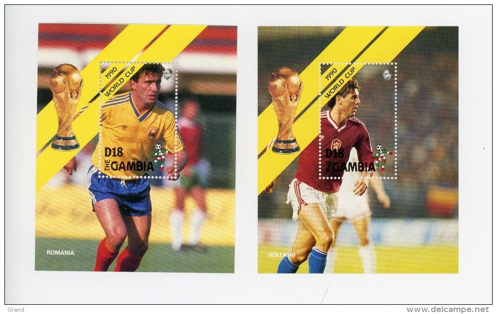Gambie-1990-Joueurs Pays Bas Et Roumanie-Coupe Du Monde De Football Italie-YT B97/8***MNH - 1990 – Italie