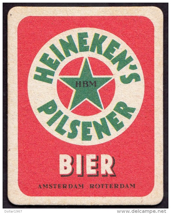 Beer Filter-filtre De La Bière-øl Filter- Heineken´s Bier,....See The 2 Scans For Condition. ( Originalscan !!! ) - Beer Mats