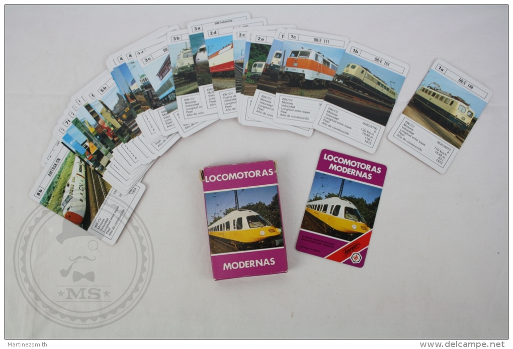 Playing Cards Deck - 33 Cards With Trains Images, Different Locomotives - Made In Spain By Heraclio Fournier Vitoria - Barajas De Naipe