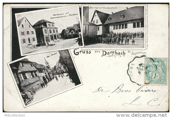 67 DAMBACH LA VILLE / Ober-Strasse, Schulhaus Mit Knabenschule, Maktplatz Mit Gemeindebrunnen Und Kaufhaus / - Dambach-la-ville