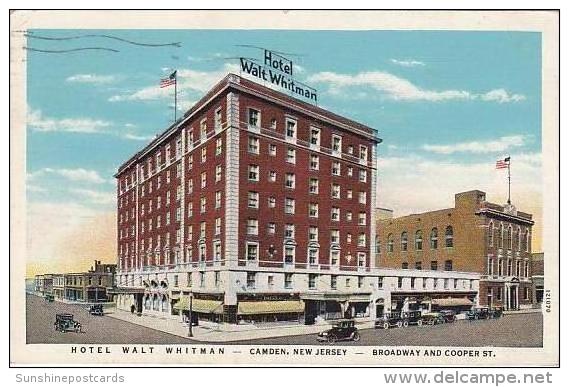 New Jersey Camden Hotel Walt Whitman 1937 Curteich - Camden