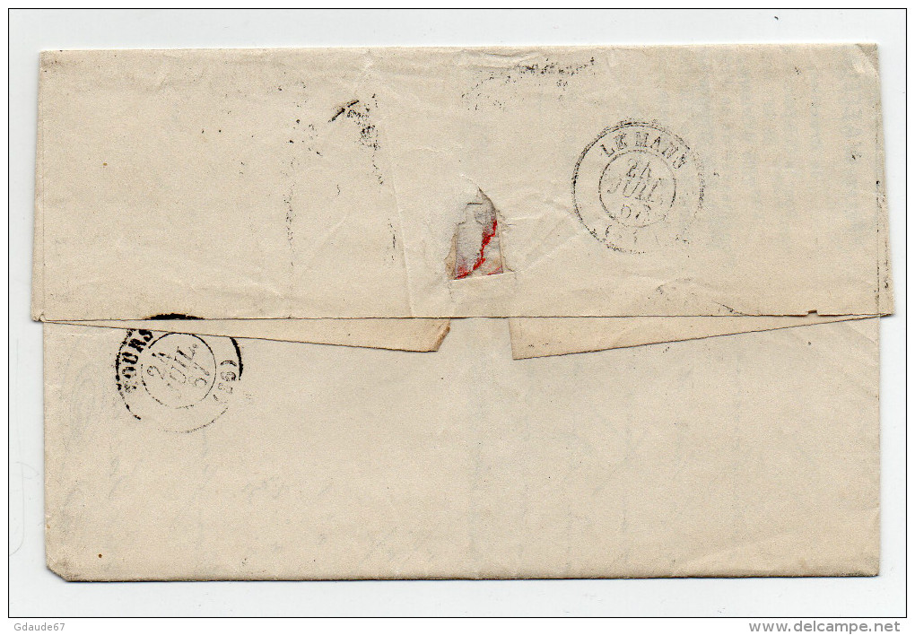 1867 - LETTRE Avec N°29 EN PAIRE De ORLEANS (LOIRET) Avec GC 2740 - 1849-1876: Période Classique