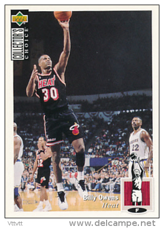 Basket NBA (1994), BILLY OWENS, MIAMI HEAT, Collector&acute;s Choice (n° 345), Upper Deck, Trading Cards... - 1990-1999