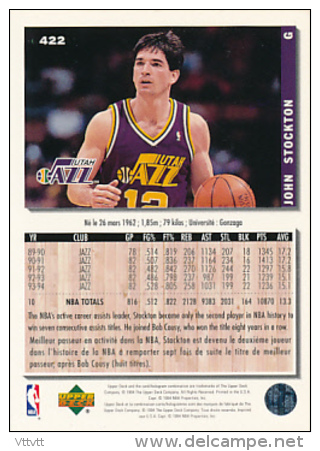 Basket NBA (1994), JOHN STOCKTON, UTAH JAZZ, Collector&acute;s Choice (n° 422), Upper Deck, Trading Cards... - 1990-1999