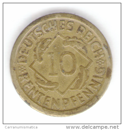 GERMANIA WEIMAR 10 REICHSPFENNIG 1924 ZECCA D - 10 Rentenpfennig & 10 Reichspfennig