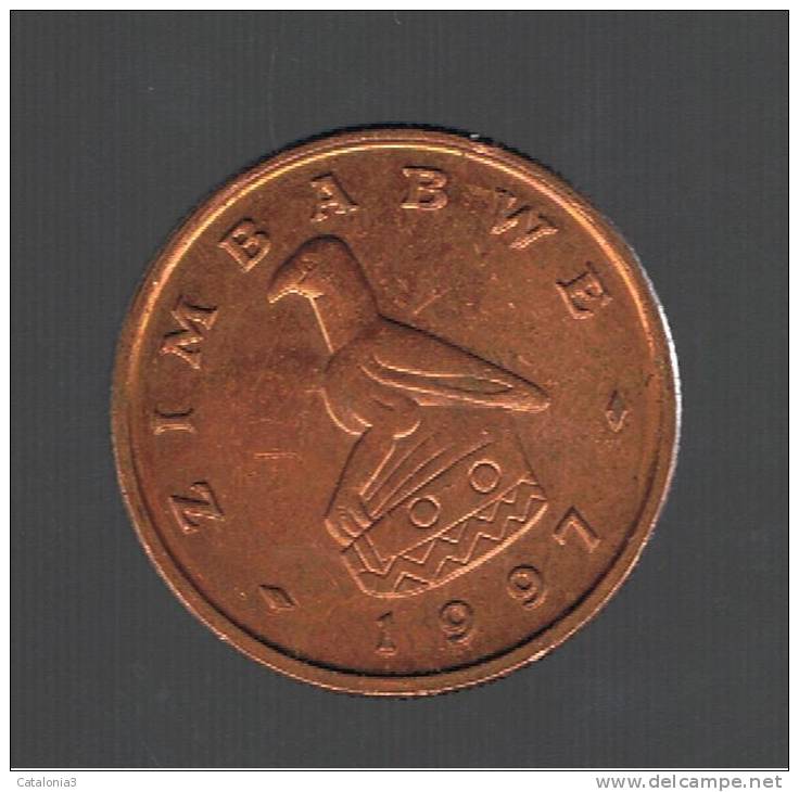 ZIMBABWE - 1 Cent 1997 Circulada  KM1a  - Bird Statue - Animal Coin - Zimbabwe