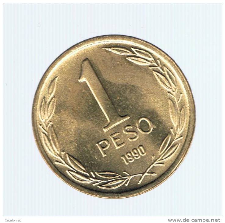 CHILE -  1 Peso 1990 SC  KM216 - BERNARDO O'HIGGINS - Chili