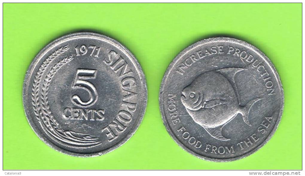 SINGAPUR - SINGAPORE -  5 Cents  1971 KM8 FAO - Singapur