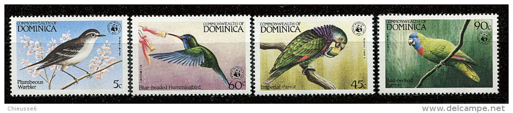 Dominique ** N° 794 à 797 - Oiseaux Protégés - Dominica (1978-...)