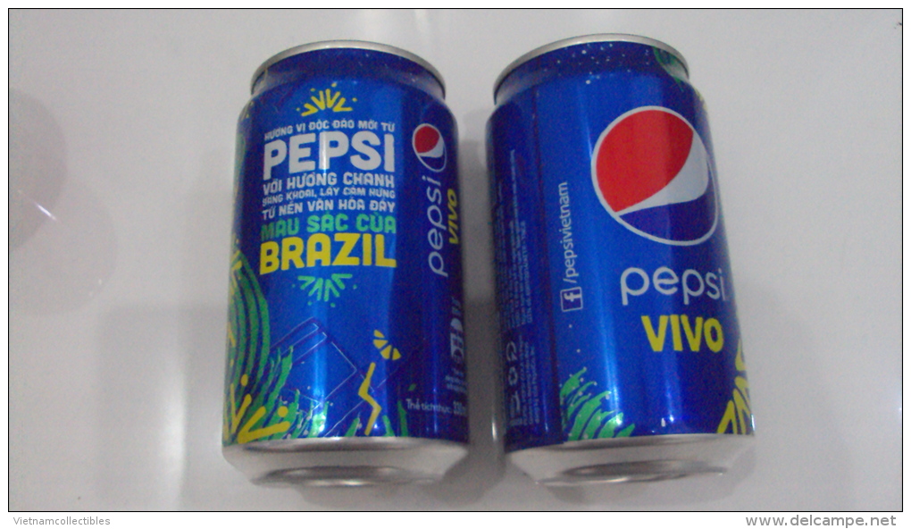 Vietnam Pepsi Cola 330ml Empty Can - Brazil World Cup 2014 -  Opened At Bottom - Cannettes