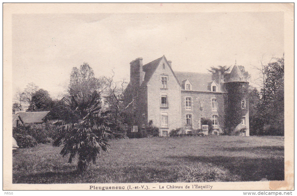 PLEUGUEUNEUC 35 Le Château De L' Esquilly En 1936 - Autres & Non Classés