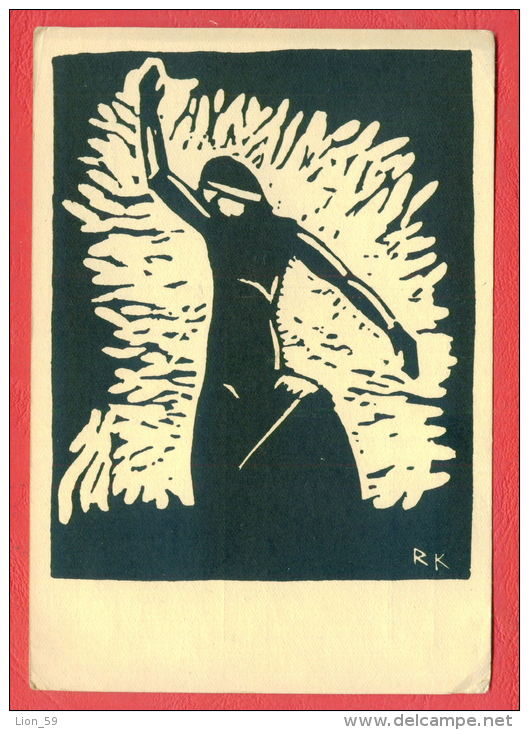 145252 / Artist  R. KOLAROFF - MORJANIN -  WOMAN - VINTAGE POSTCARD - Silhouettes