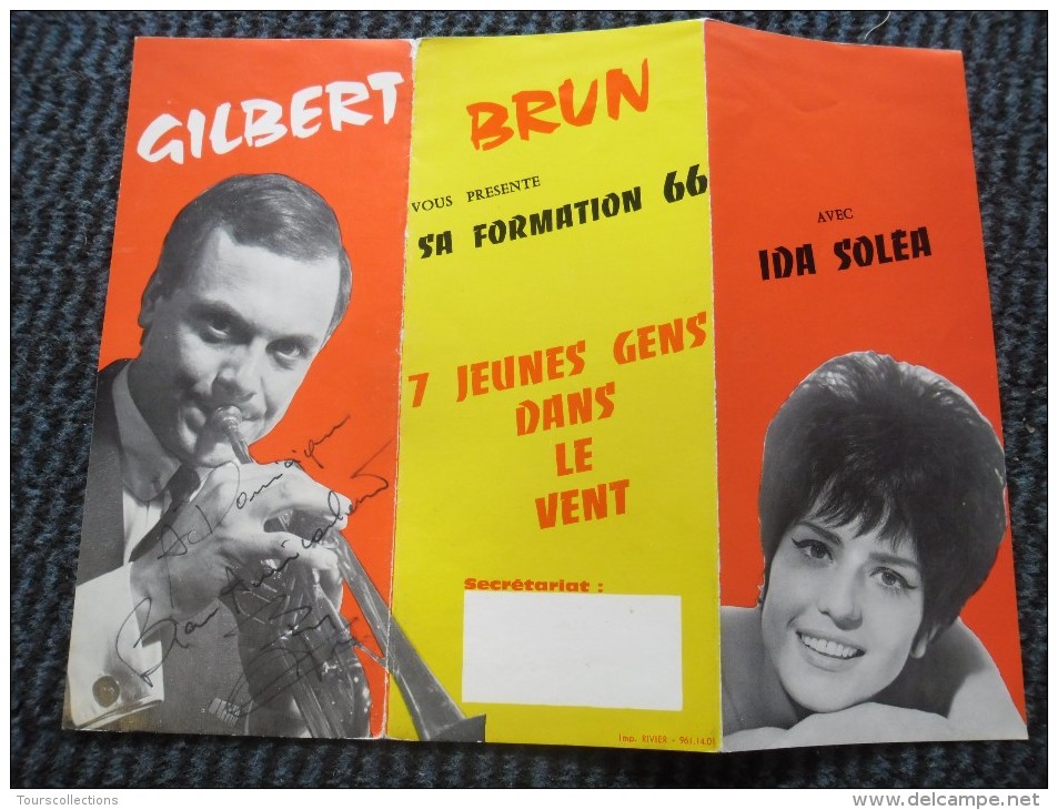 DEDICACE Autographe Gilbert BRUN Avec Ida SOLEA En 1966 - Autres & Non Classés
