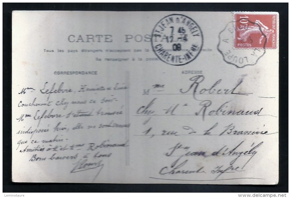 28 - EURE ET LOIR / LA LOUPE A BROU / Carte Postale 1909 Pour ST JEAN D'ANGELY - Poste Ferroviaire