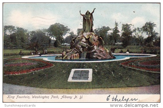 King Fountain Washington Park Albany New York 1907 - Albany