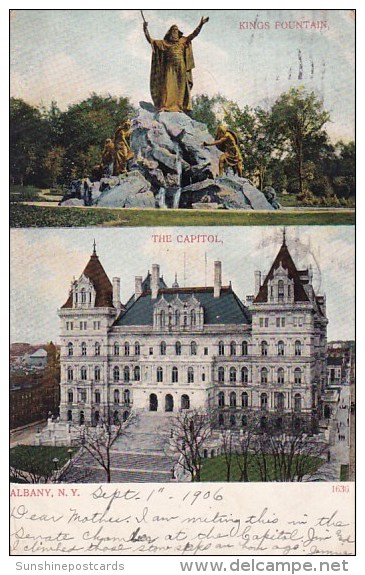 Kings Fountain The Capitol Albany New York 1906 - Albany