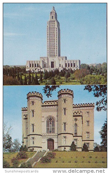 The Old And The New Louisiana State Capitol Buildings At Baton Rouge Louisiana - Frankfort