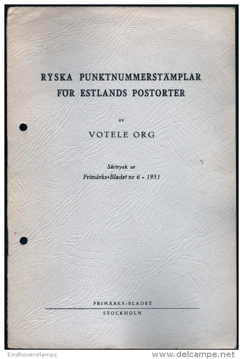 Ryska Punktnummerstämplar För Estlands Postorter By Votele Org, 1951 - Andere & Zonder Classificatie