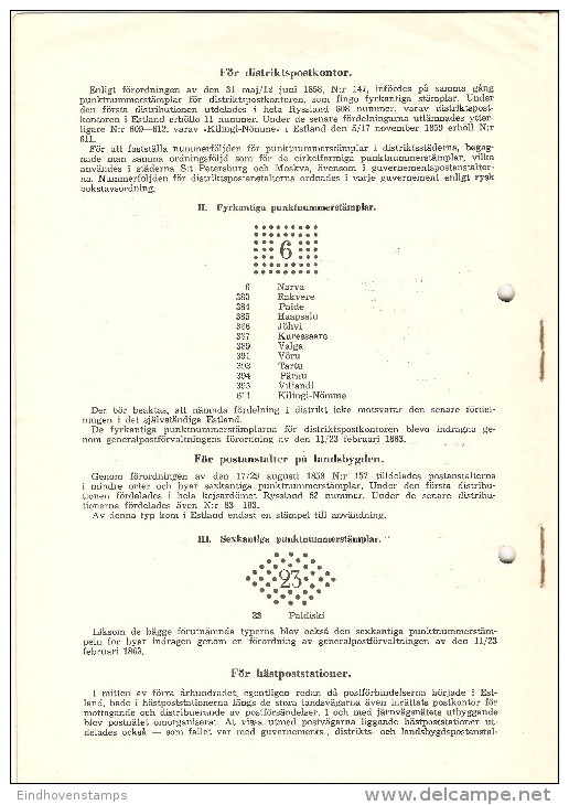 Ryska Punktnummerstämplar För Estlands Postorter By Votele Org, 1951 - Andere & Zonder Classificatie