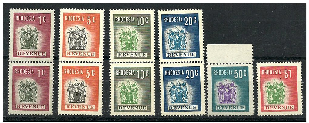 (5125) -  Rhodesia  1970, 6 Revenues Out Of Barefoot 51/59, Mint N.h. - Rhodesia (1964-1980)